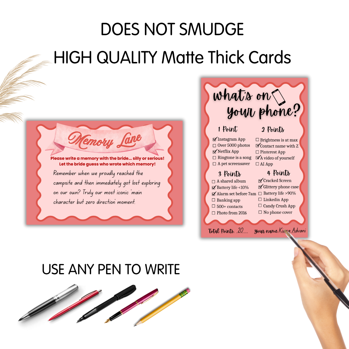 Memory Cards and What's on your Phone Combo