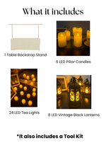 Table Decor Set with LED Tea Lights