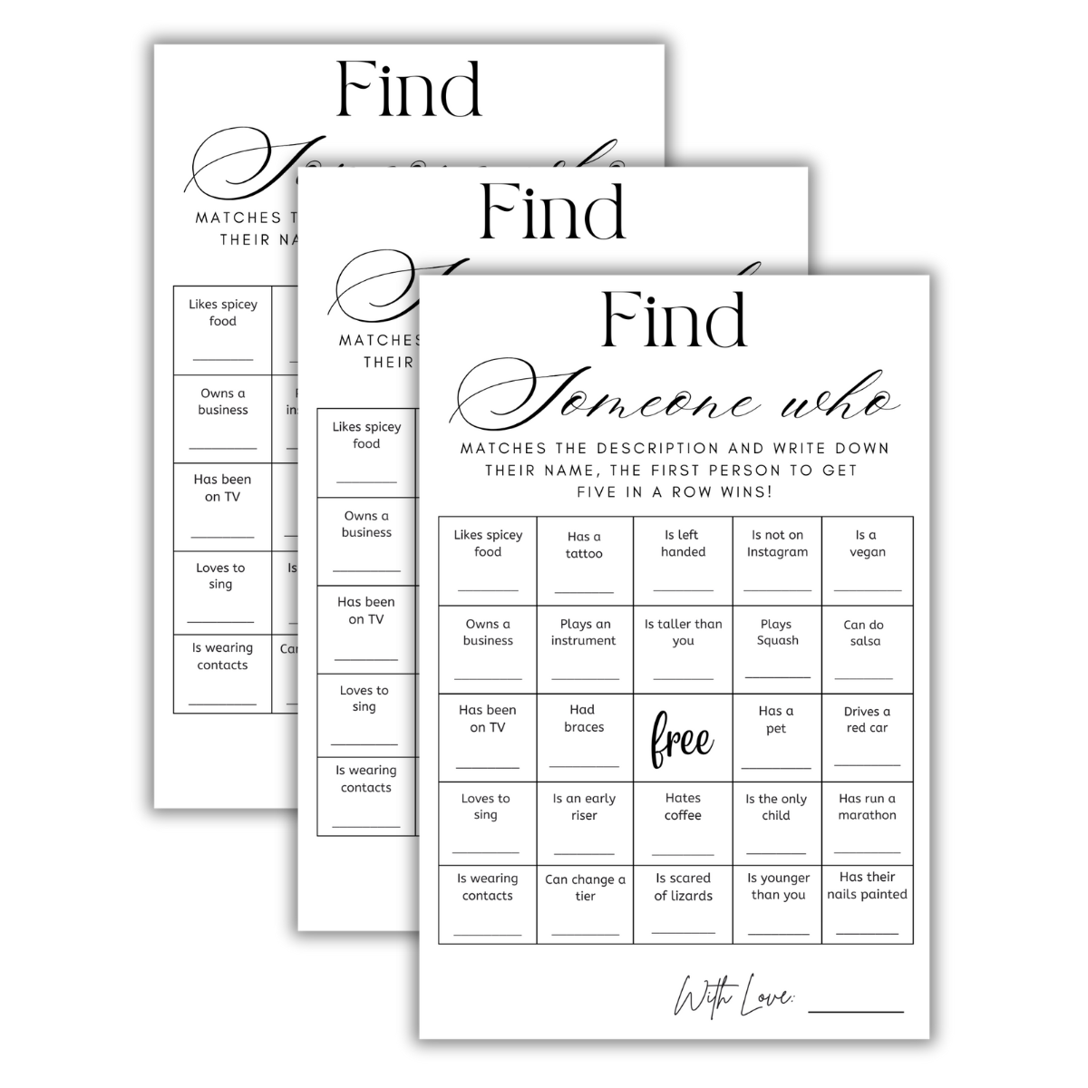 Find Someone Who Cards