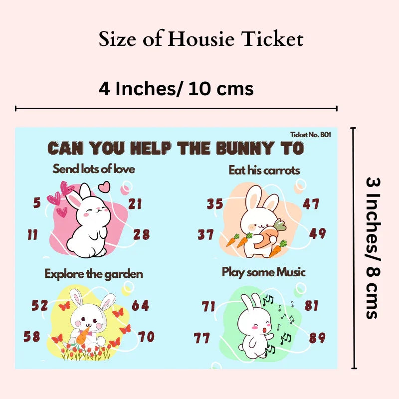 Housie/Tambola/Bingo Tickets Bunny Theme - The Decor Cycle
