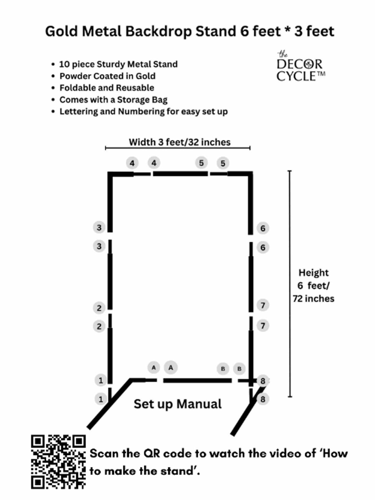 Backdrop Frame Small (3 sizes in 1) - The Decor Cycle