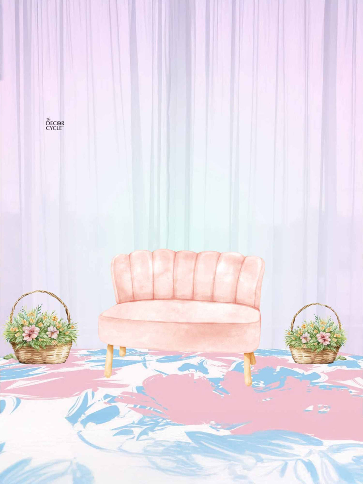 Blue & Pink Abstract Flex - The Decor Cycle