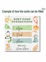 Safari Theme Baby Shower Name Suggestions Cards - The Decor Cycle