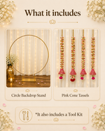 Pink Cone Tassels Circle Decor Set