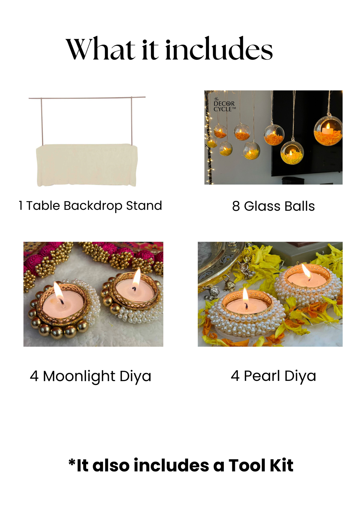 Table Decor Set with Glass Balls