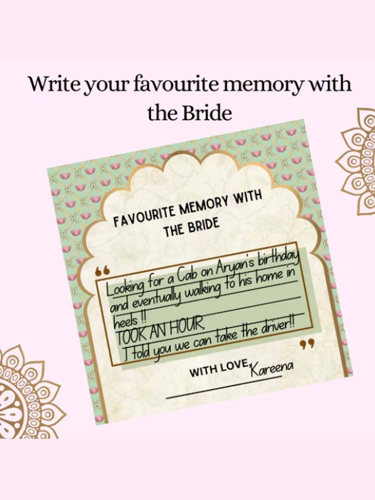 Favorite Memories with Bride - The Decor Cycle