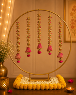 Pink Cone Tassels Circle Decor Set