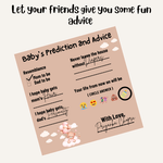 Baby's Prediction and Advice Cards, Teddy Bear Theme - The Decor Cycle