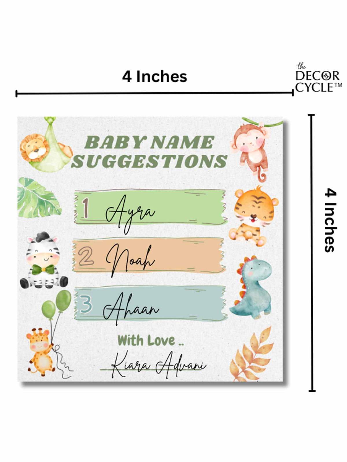 Safari Theme Baby Shower Name Suggestions Cards - The Decor Cycle