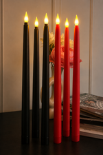 Tapered Candles Combo - Red and Black