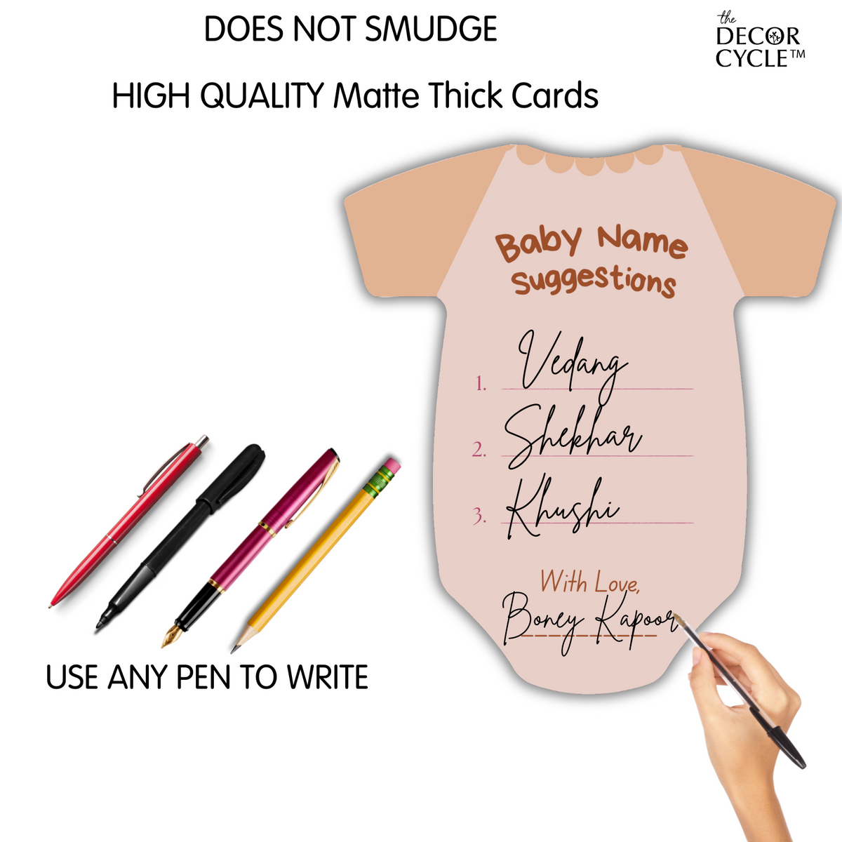 Baby Shower Cards (Romper Shape, Brown) - The Decor Cycle