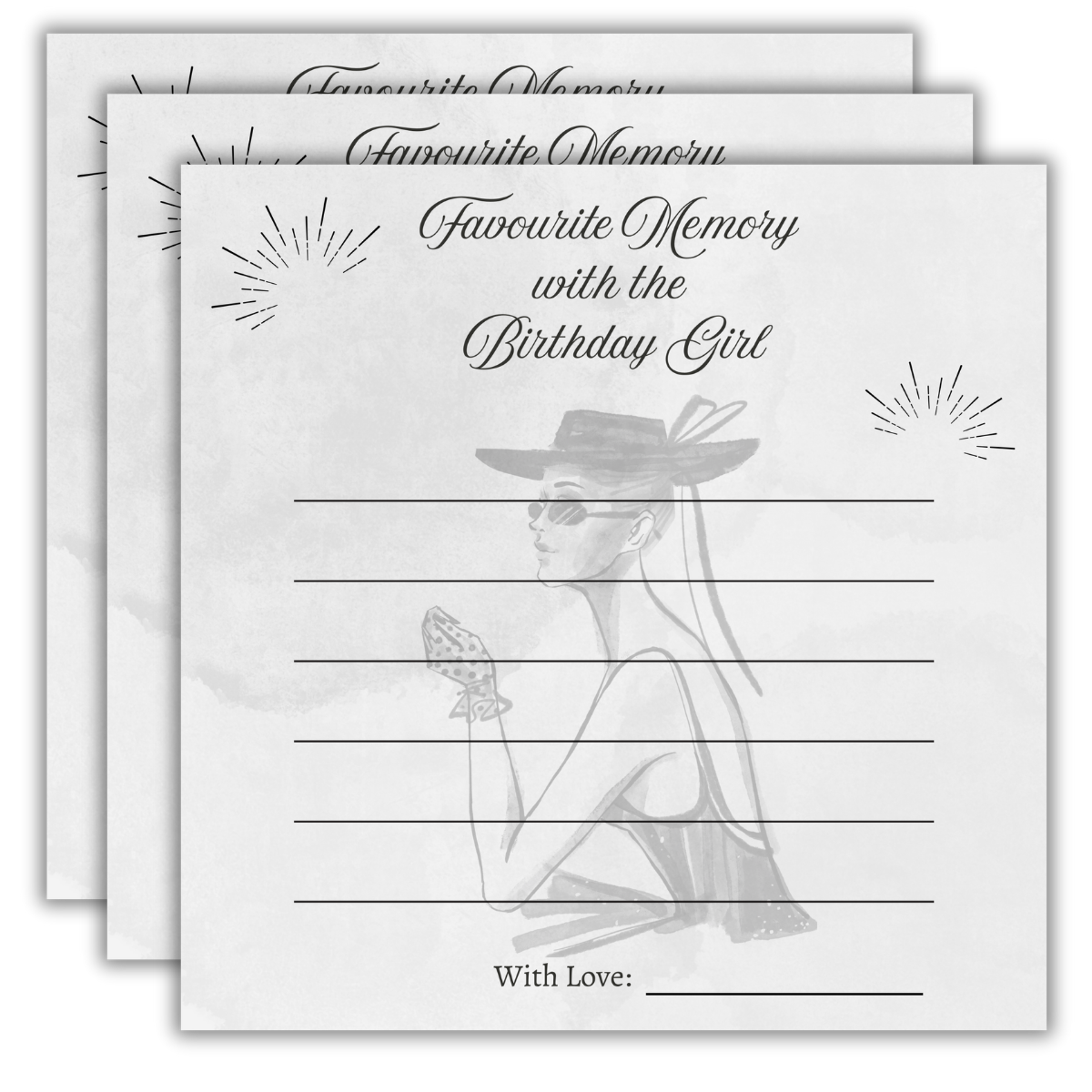 Favorite Memory with the Birthday Girl Cards