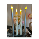 Silver and Spiral Candles Combo