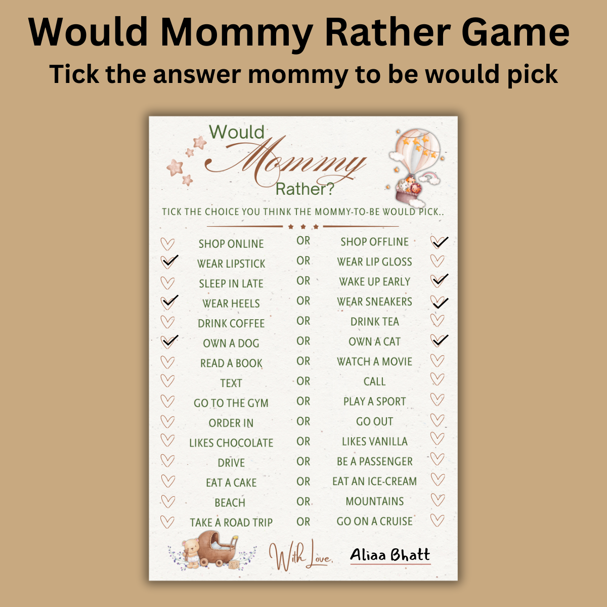 Would Mommy Rather- Boho Theme