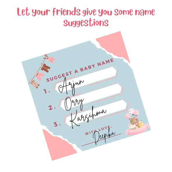 Baby Name Suggestions, Blue and Pink Theme