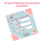 Baby Name Suggestions, Blue and Pink Theme - The Decor Cycle