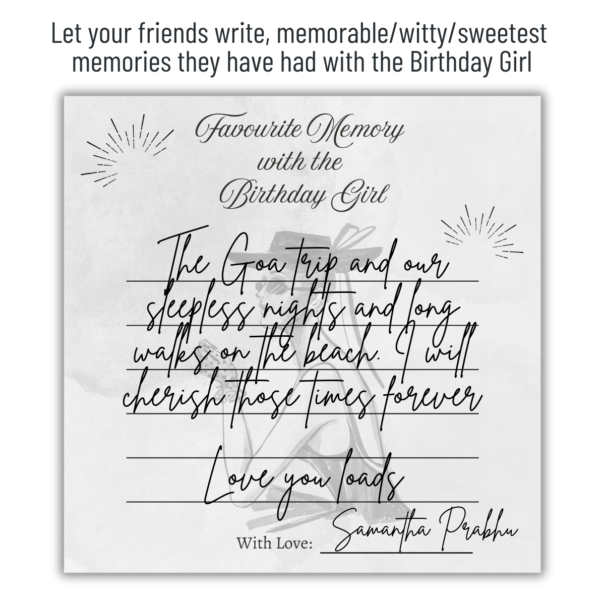 Favorite Memory with the Birthday Girl Cards