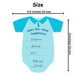 Name Suggestion Cards (Romper Shape, Blue and Pink) - The Decor Cycle