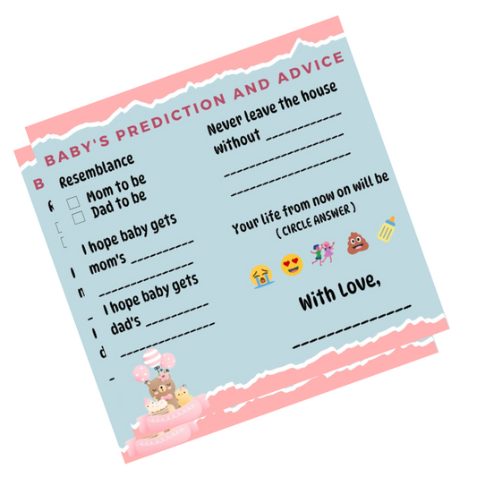 Baby's Prediction and Advice Cards, Blue and Pink Theme