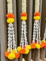 Jasmine and Marigold Garlands (yellow and orange) - The Decor Cycle