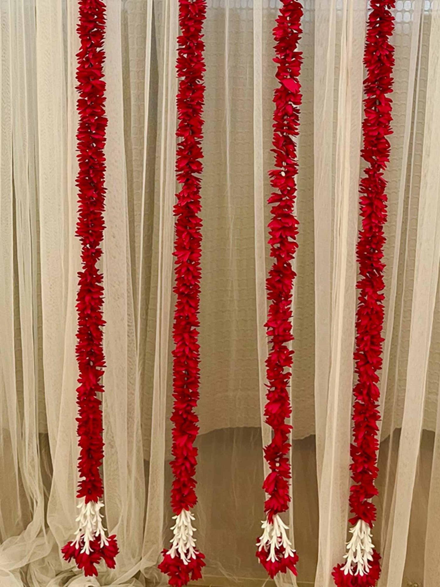 Dark Pink Floral Tassels - The Decor Cycle