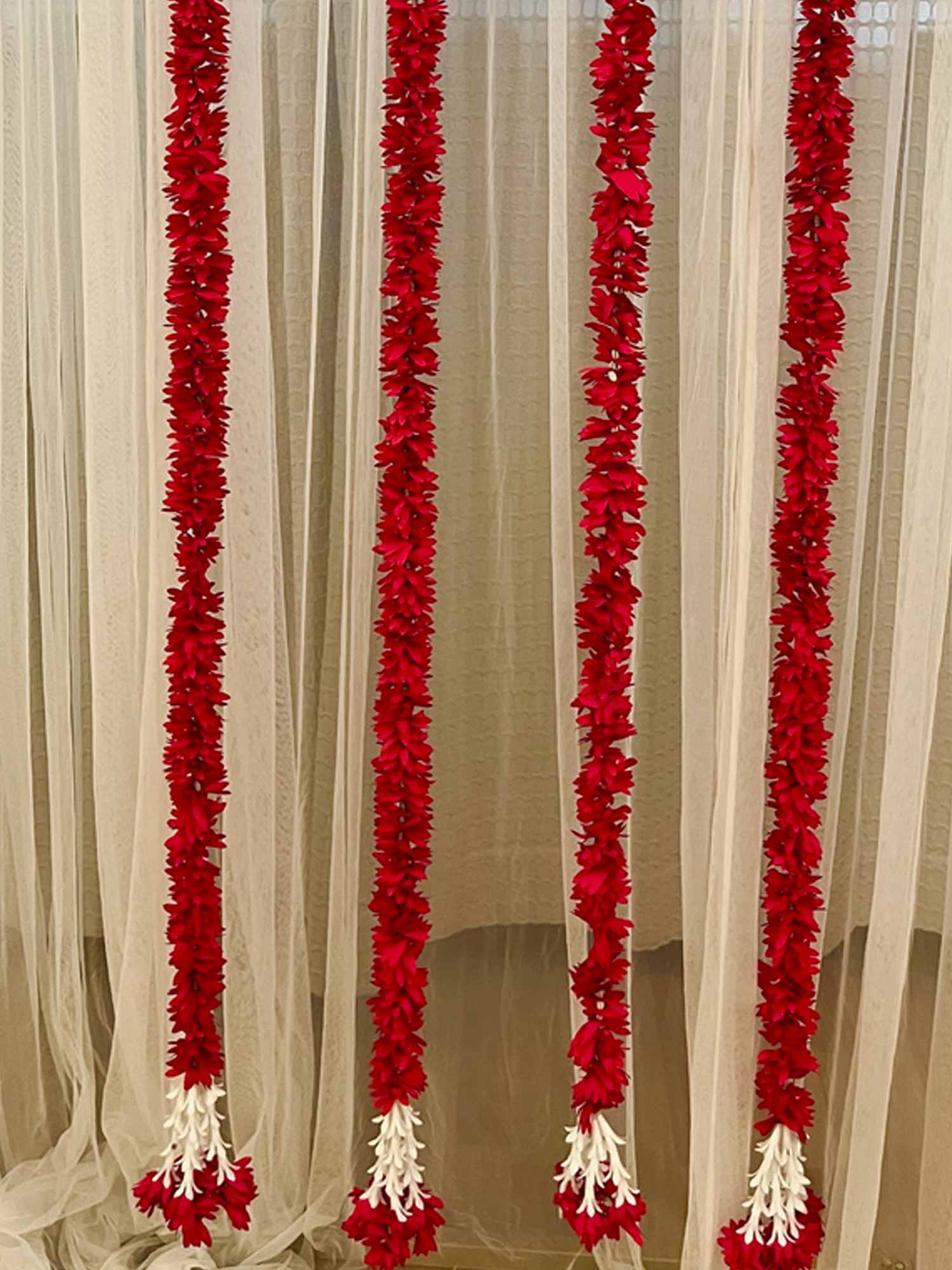 Dark Pink Floral Tassels - The Decor Cycle