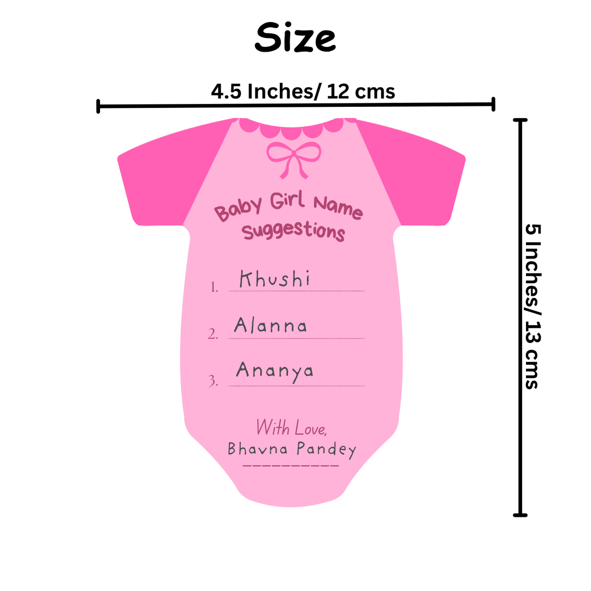 Name Suggestion Cards (Romper Shape, Blue and Pink) - The Decor Cycle