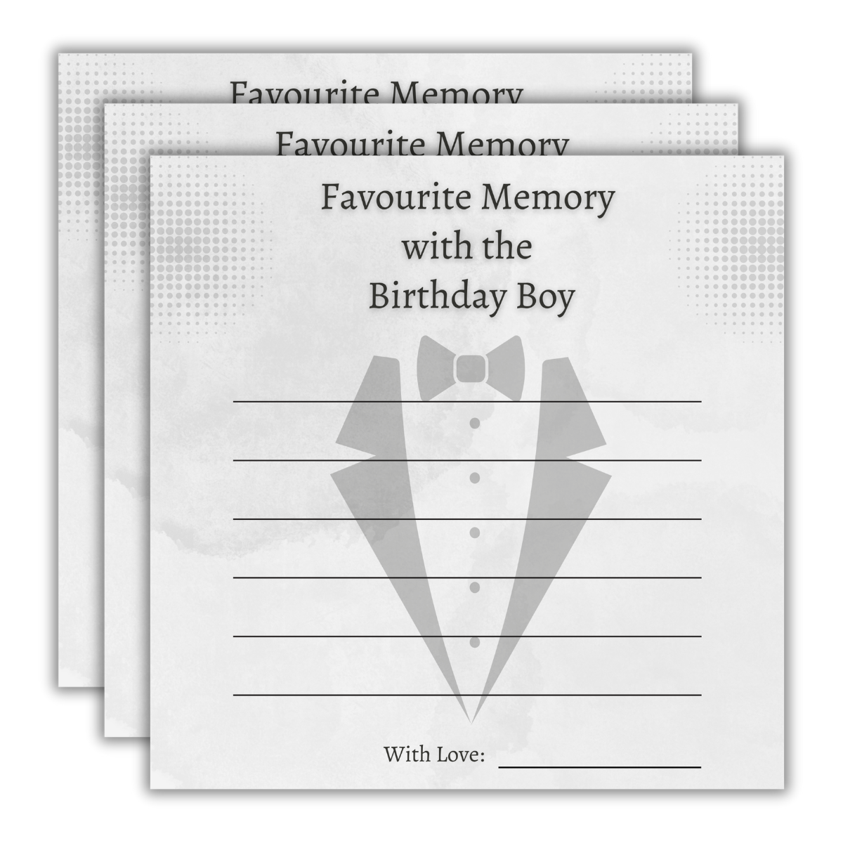 Favorite Memory with the Birthday Boy Cards