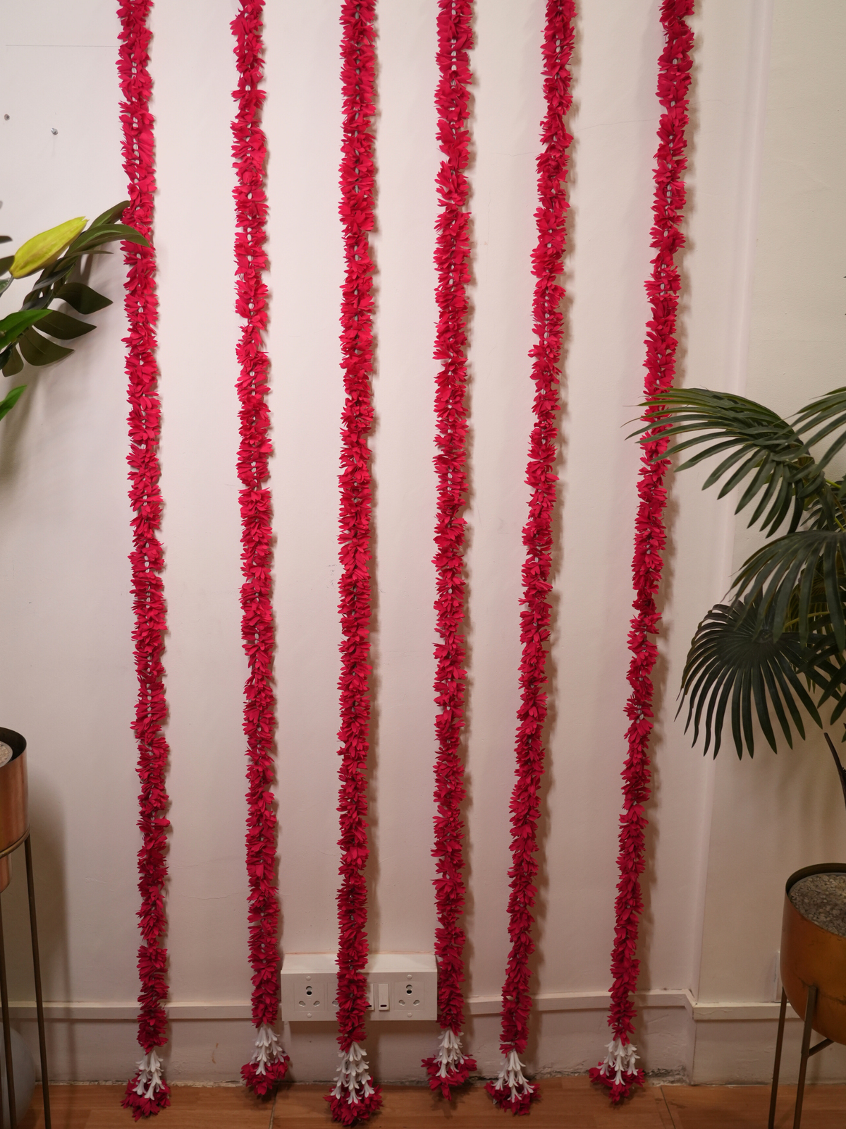 Dark Pink Floral Tassels