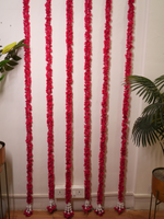 Dark Pink Floral Tassels