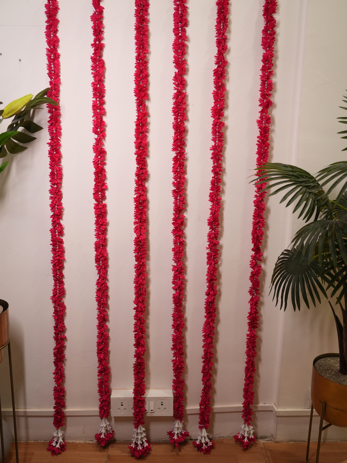 Dark Pink Floral Tassels