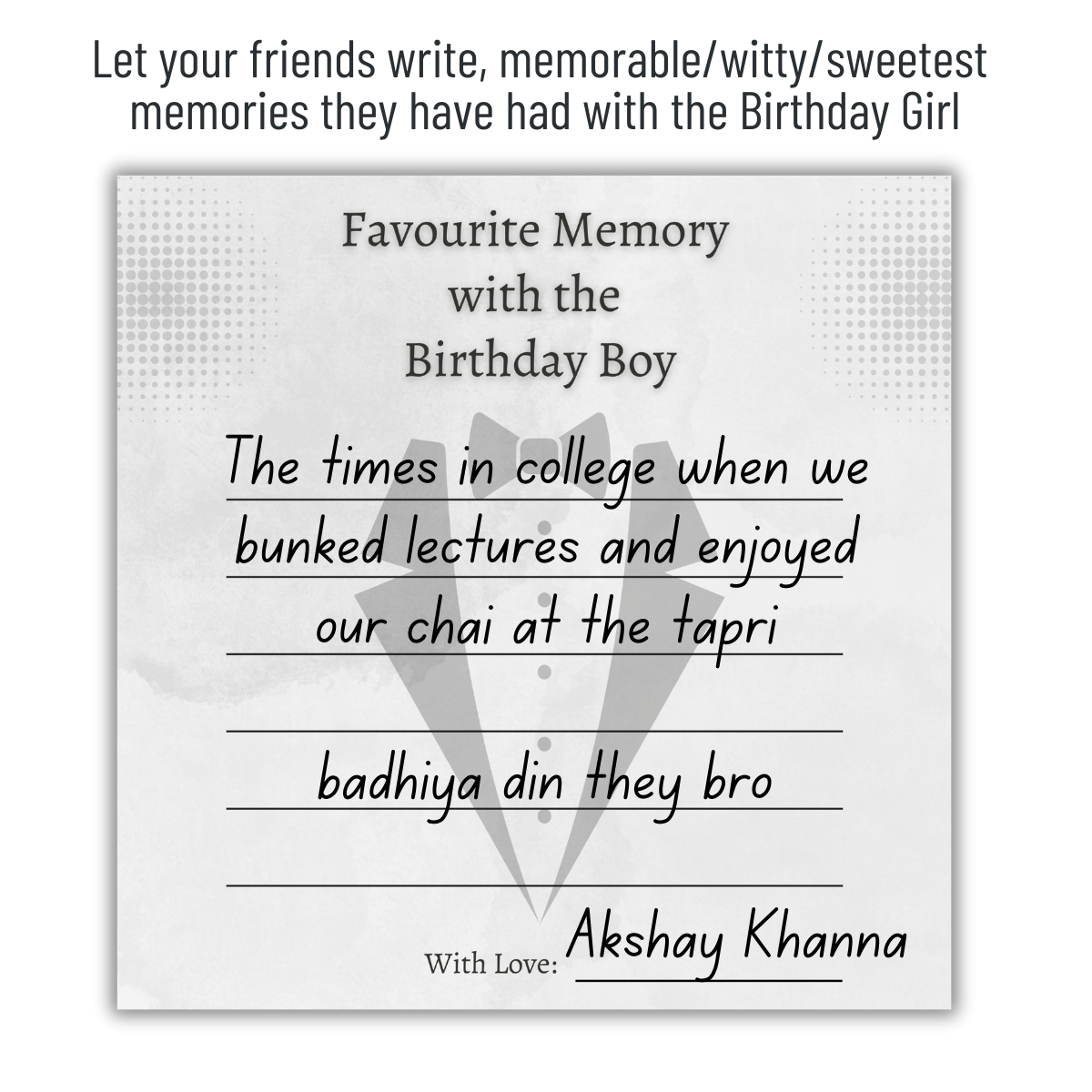 Favorite Memory with the Birthday Boy Cards