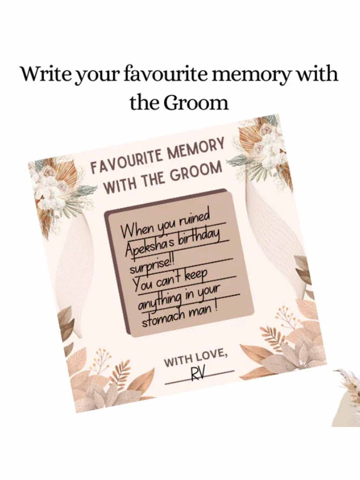 Favorite Memories with Groom, Boho Theme - The Decor Cycle