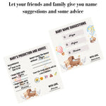 Baby Name Suggestion and Baby Advice And Prediction Cards, Teddy Bear Para Theme - The Decor Cycle