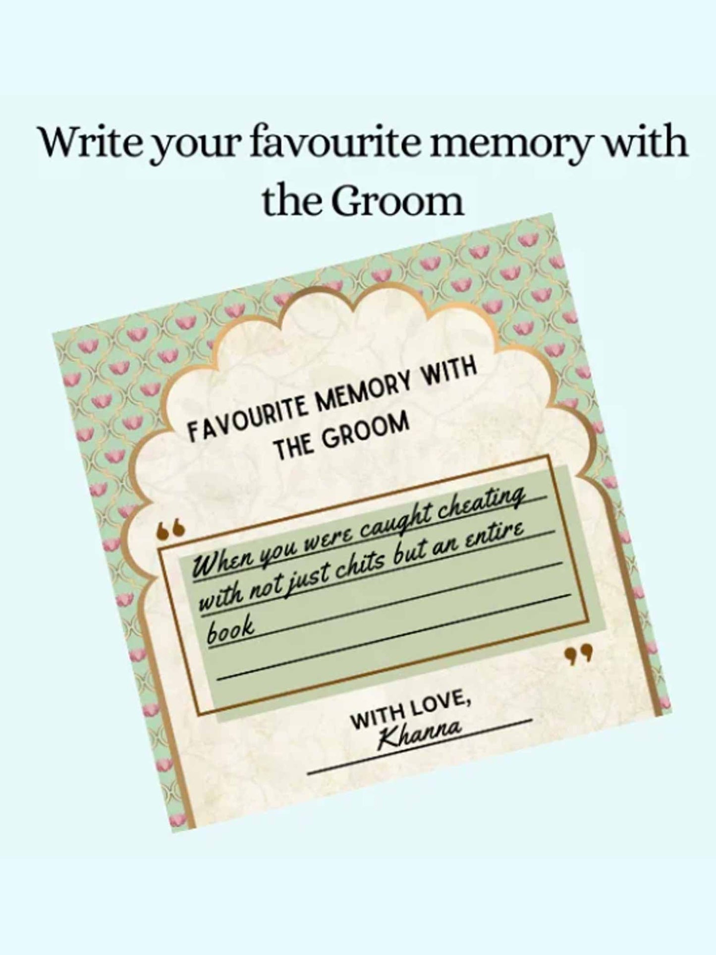 Favorite Memories with Groom - The Decor Cycle