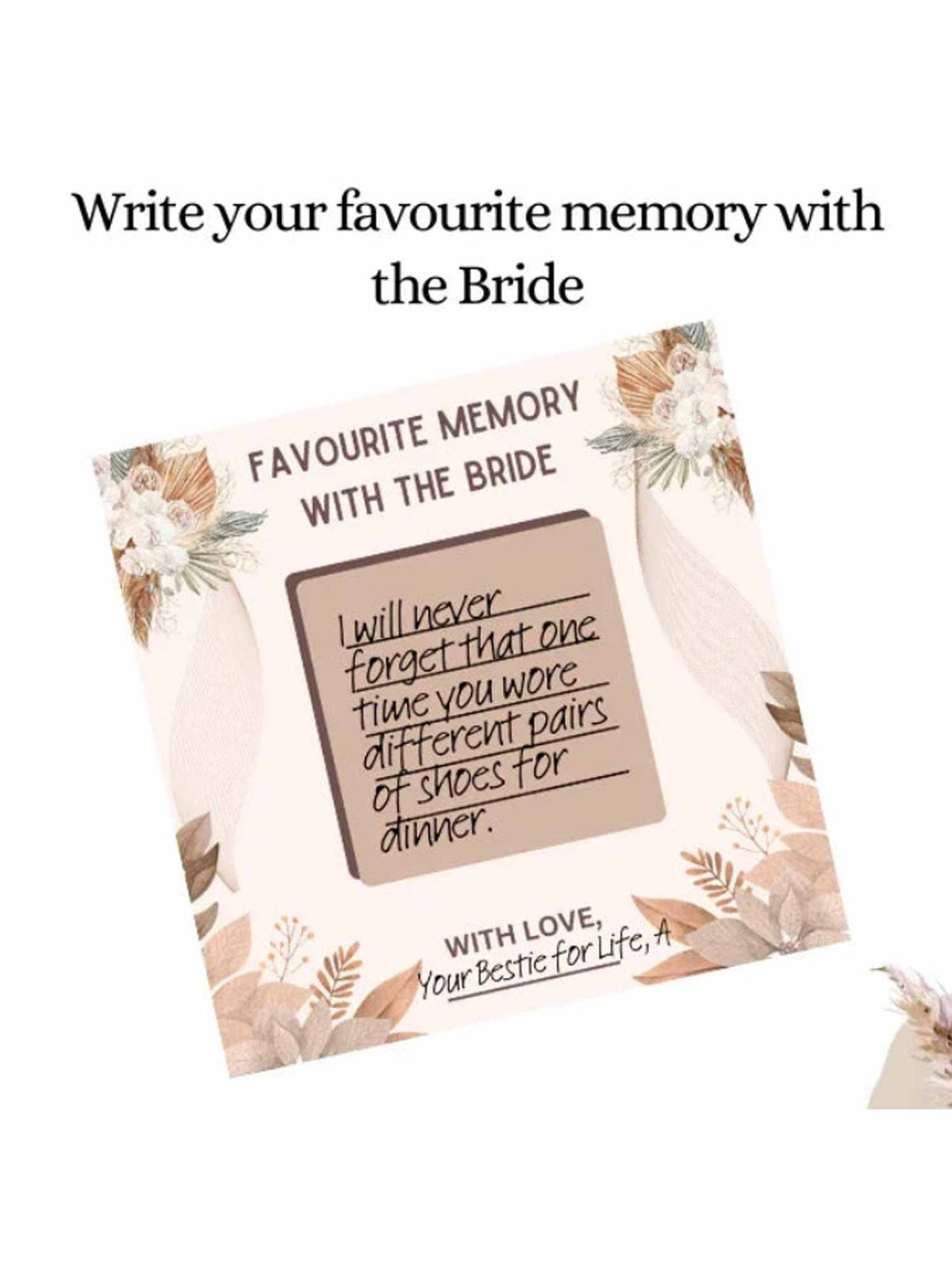 Favorite Memories with Bride and Groom, Boho Theme - The Decor Cycle