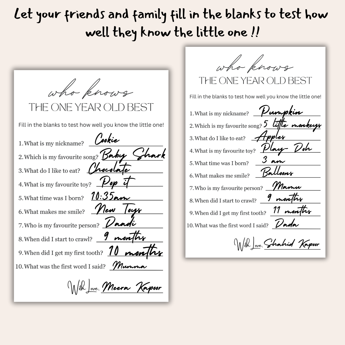 Who knows the one year old the best - The Decor Cycle