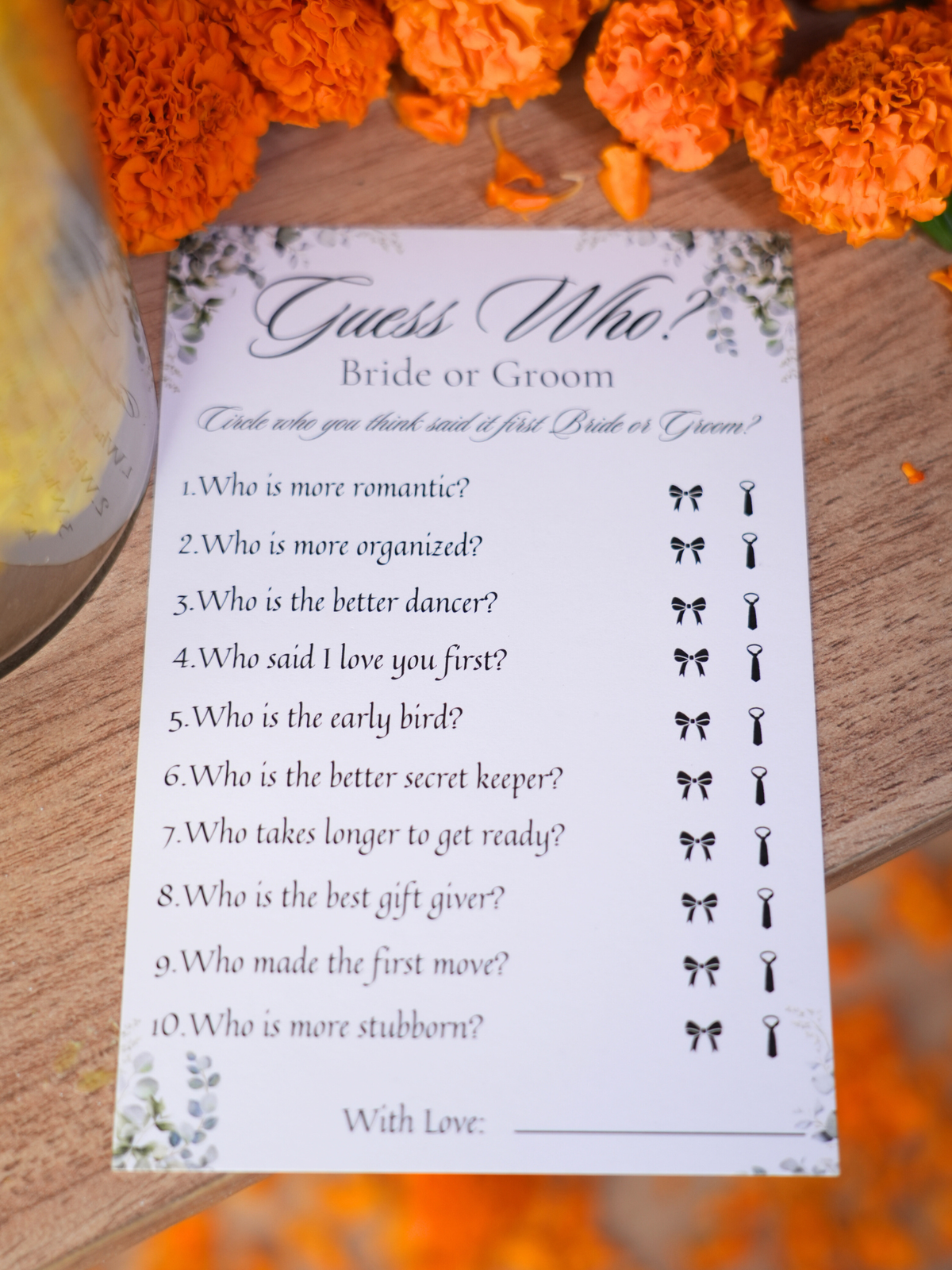 Guess Who Mr. or Mrs Cards