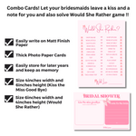 Bridal Shower Combo Cards (Bow Theme) - The Decor Cycle