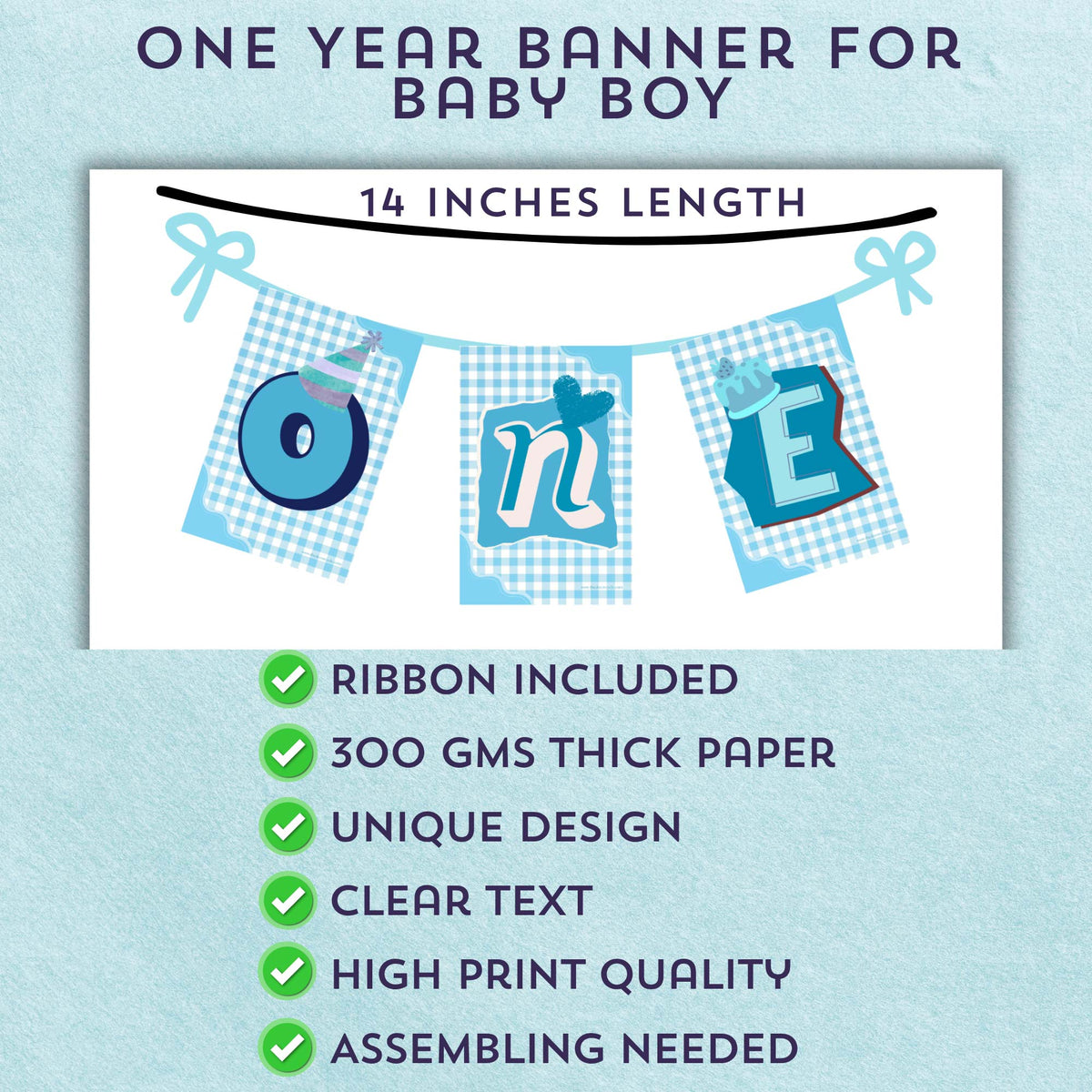 Luxury ONE Year Banner (Blue)