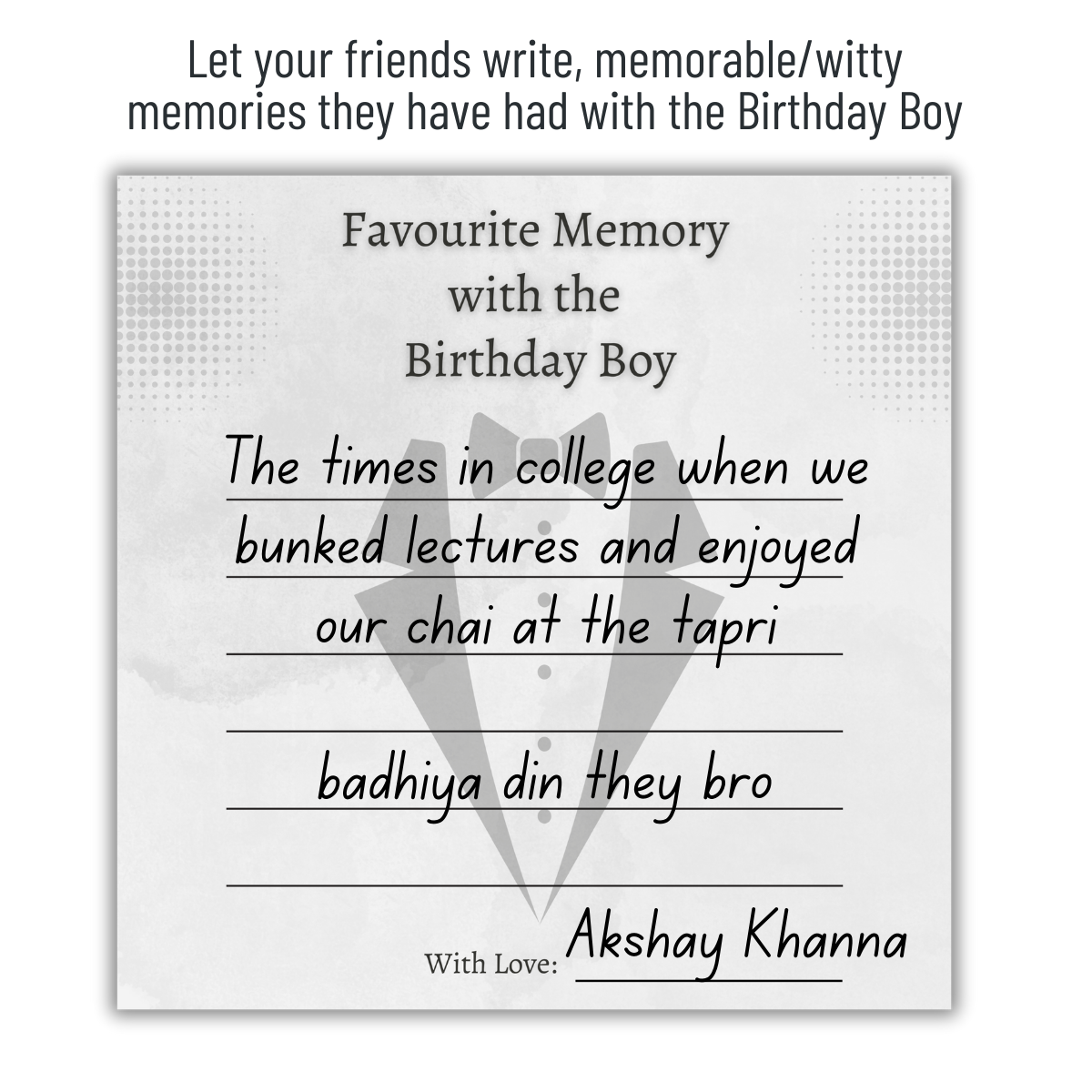 Favorite Memory with the Birthday Boy Cards