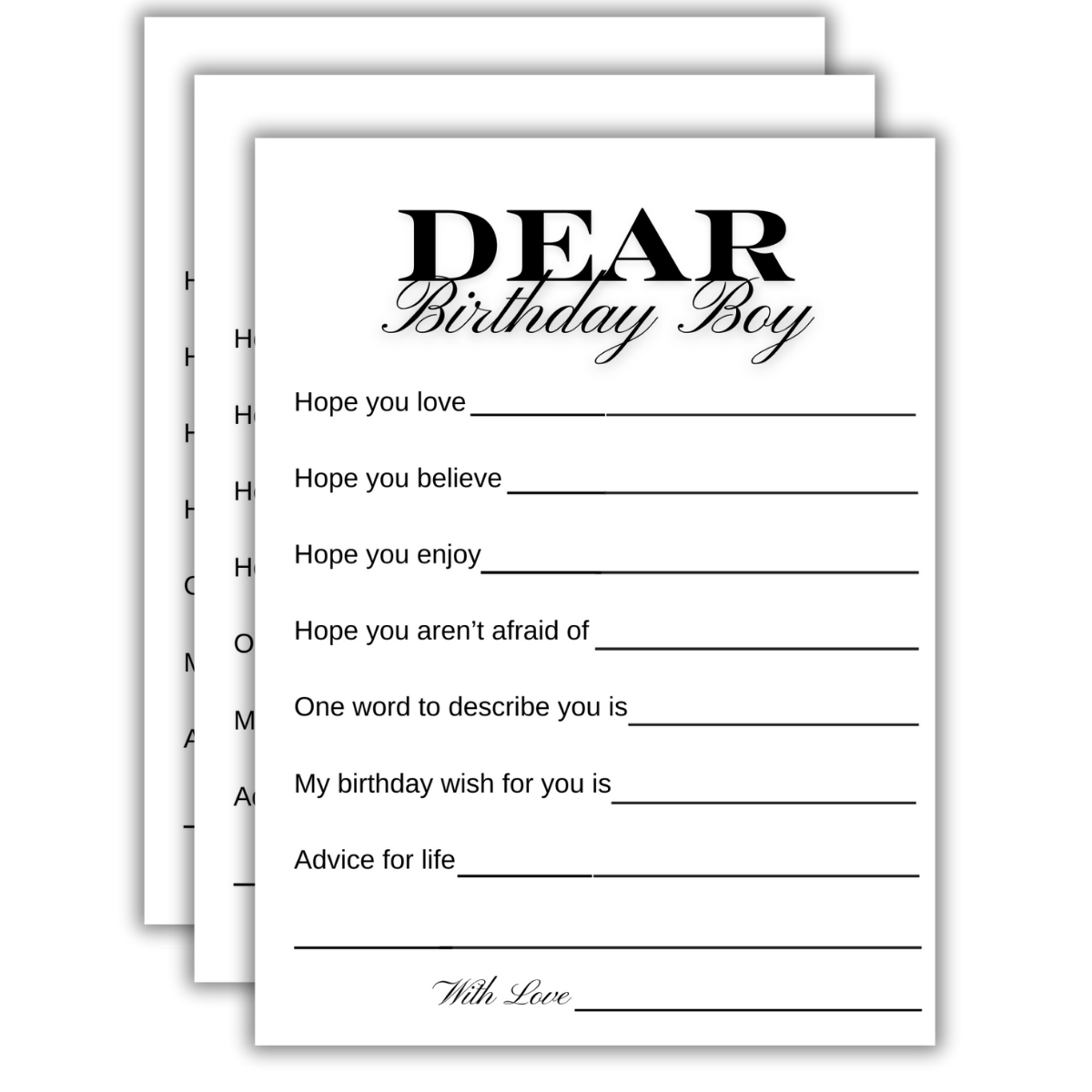 Dear Birthday Boy Cards