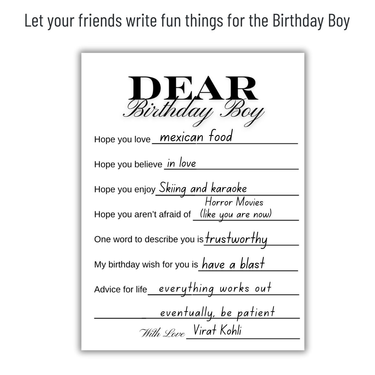 Dear Birthday Boy Cards