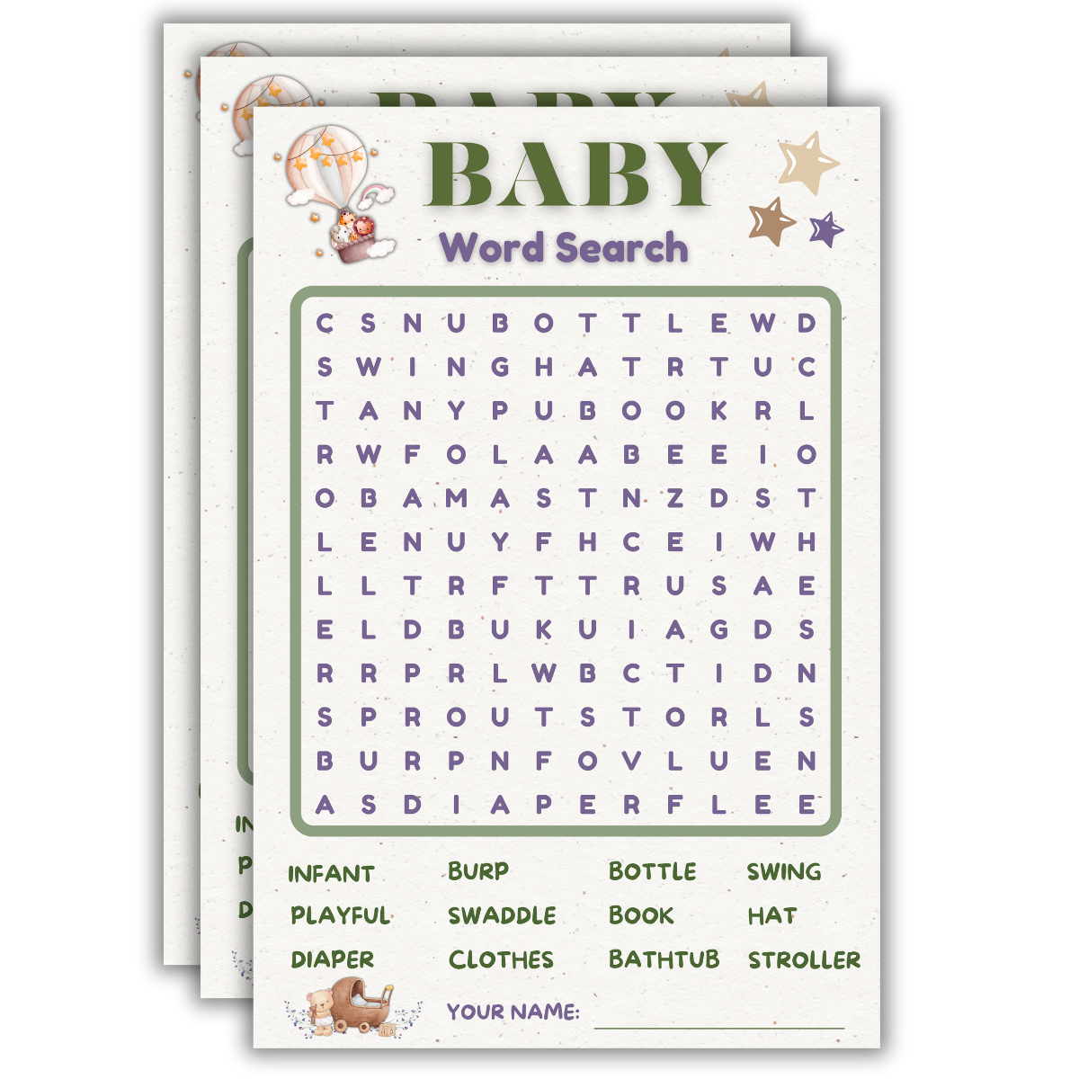 Baby Word Search- Boho
