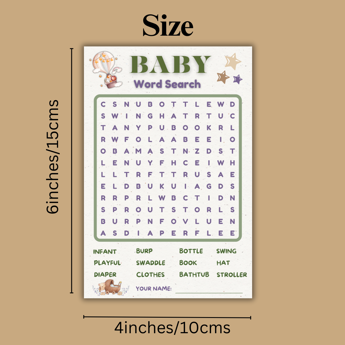 Baby Word Search- Boho