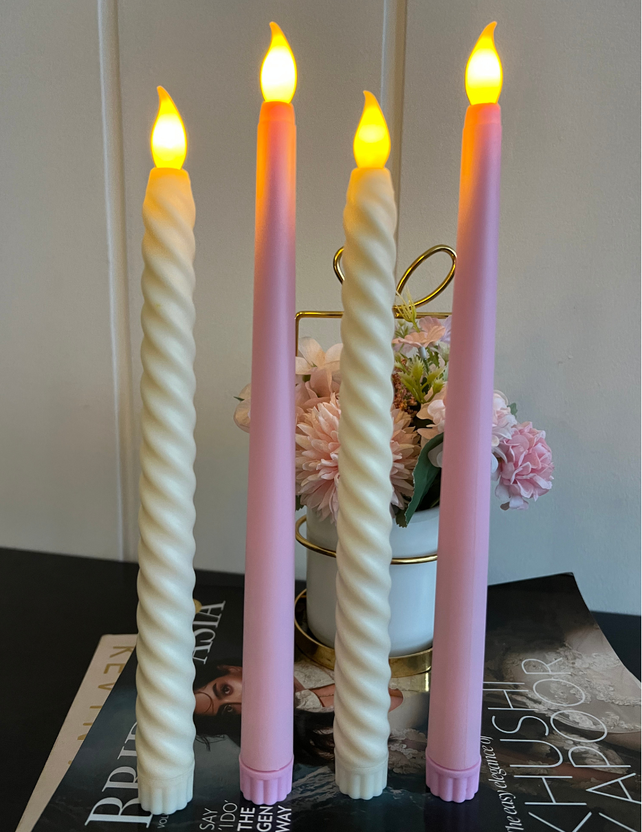Pink and Spiral Candles Combo
