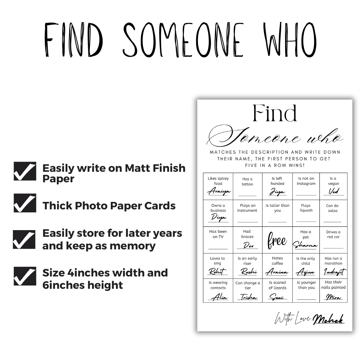 Find Someone Who Cards