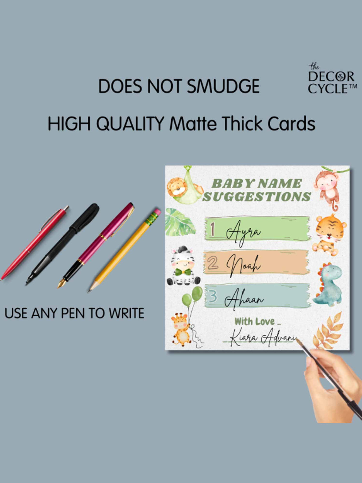 Safari Theme Baby Shower Name Suggestions Cards - The Decor Cycle