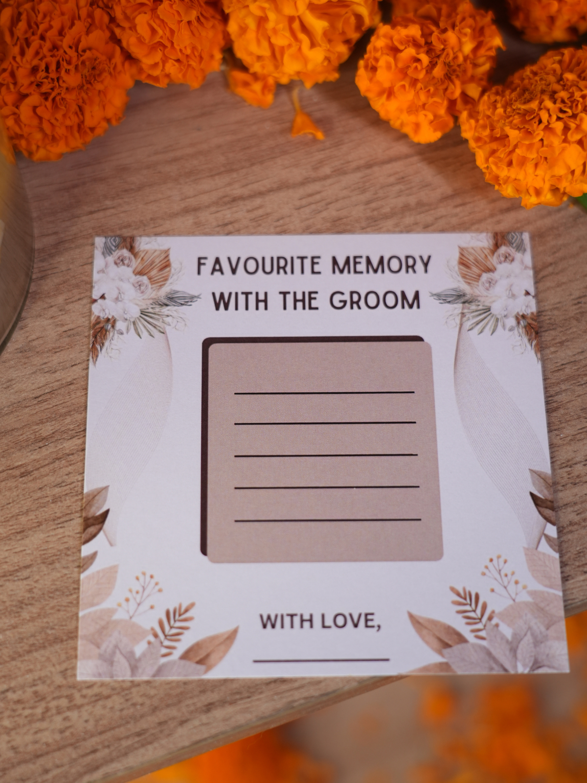 Favorite Memories with Groom, Boho Theme