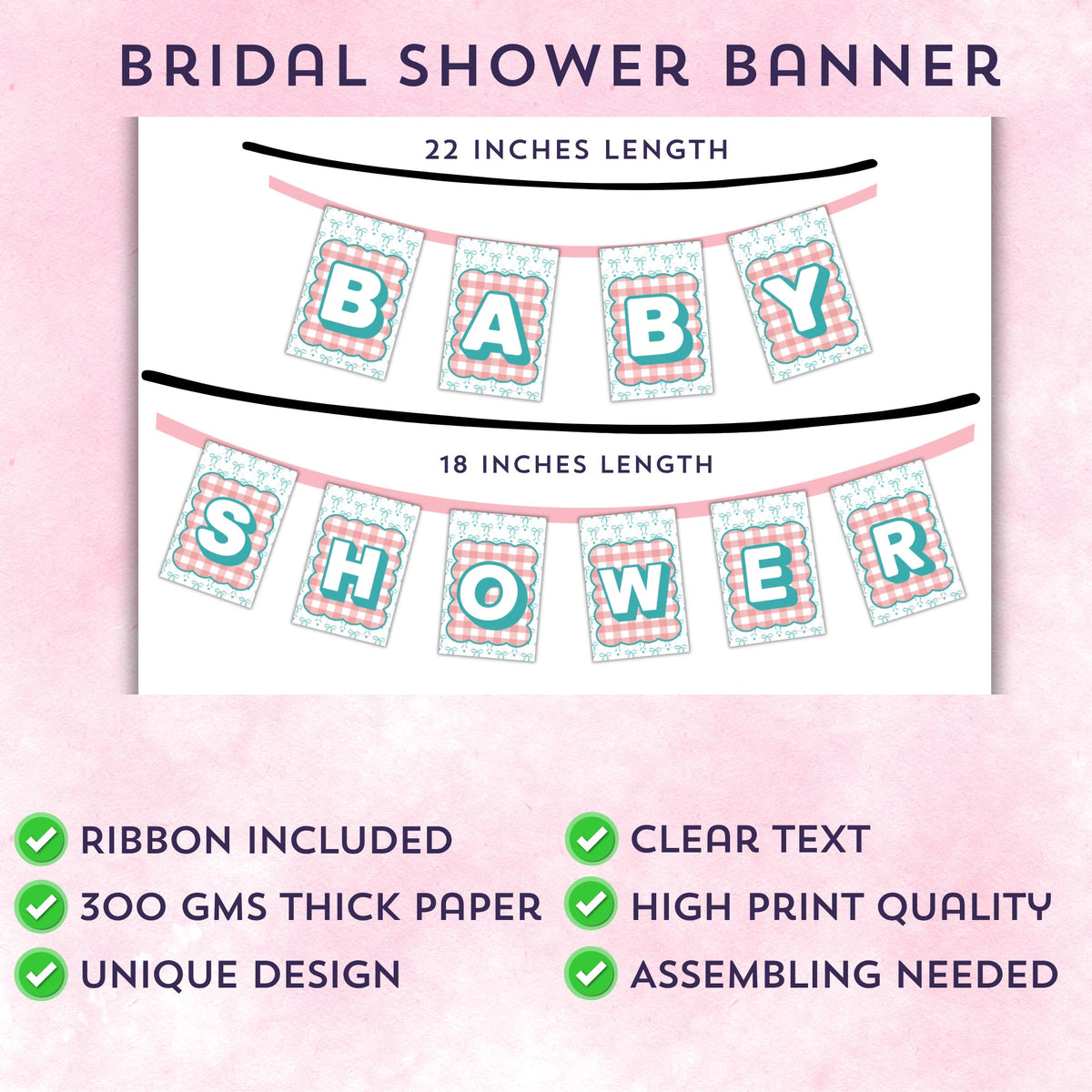 Premium Baby Shower Banner (Blue and Pink)